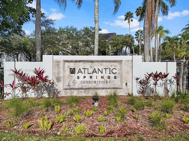 view of community sign