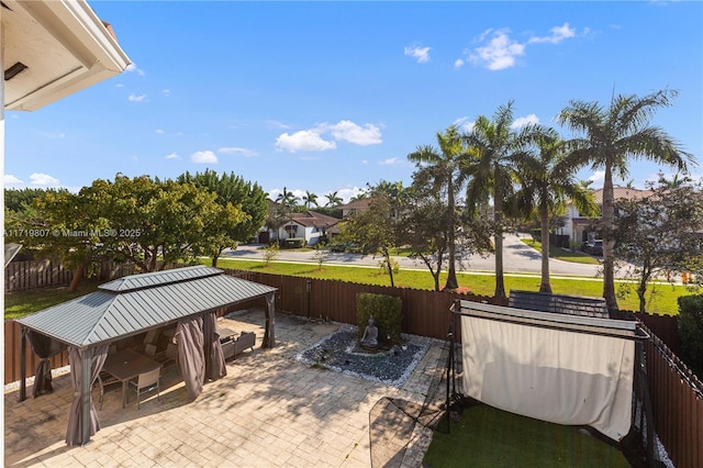 view of patio / terrace with a gazebo