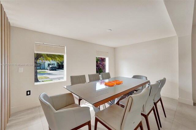 view of tiled dining area