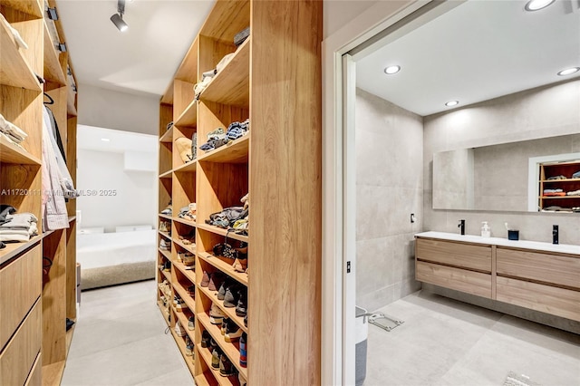 wine cellar with tile walls