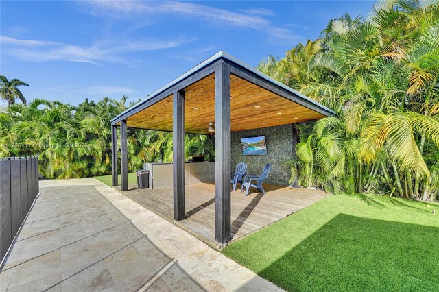 view of patio featuring area for grilling