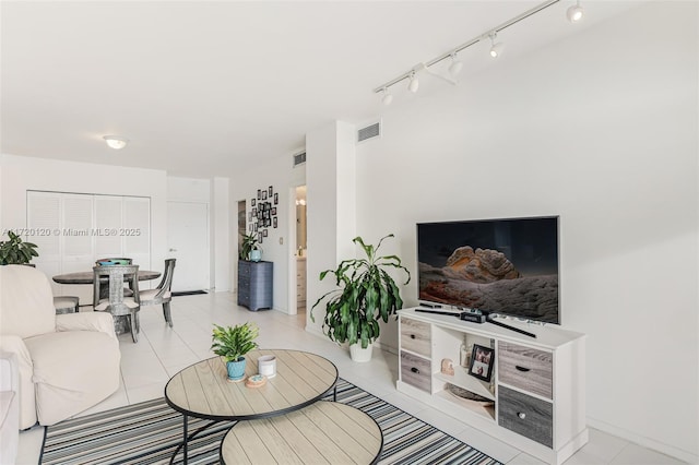 view of tiled living room