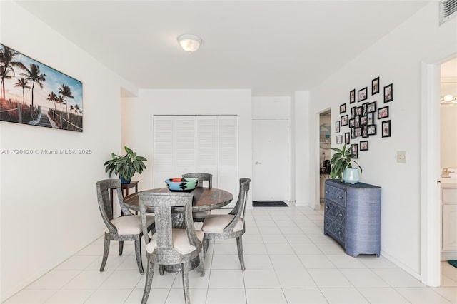 view of tiled dining area