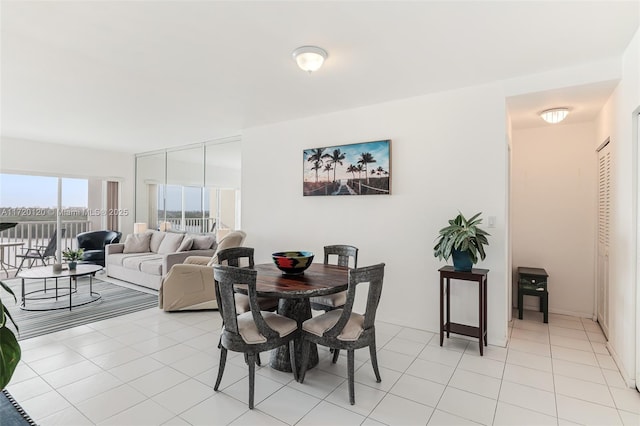 view of tiled dining room