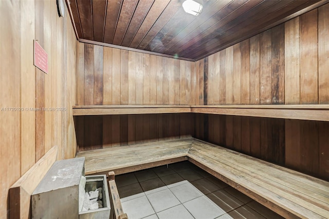 view of sauna / steam room featuring tile patterned floors