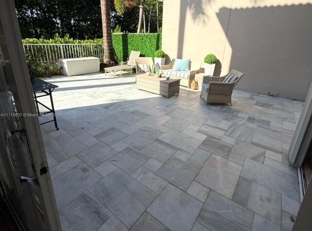 view of patio / terrace featuring an outdoor living space