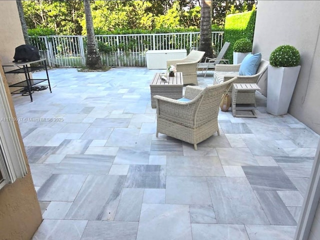 view of patio with an outdoor hangout area