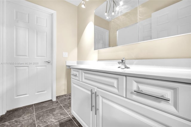 bathroom featuring vanity and tile patterned floors