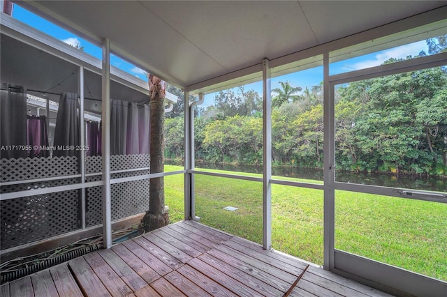 view of unfurnished sunroom