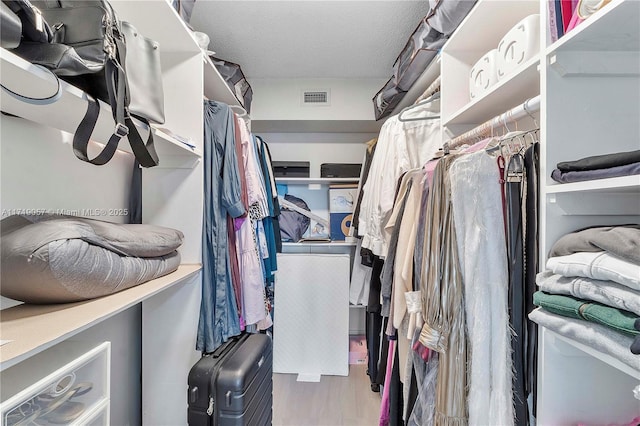 walk in closet featuring hardwood / wood-style floors