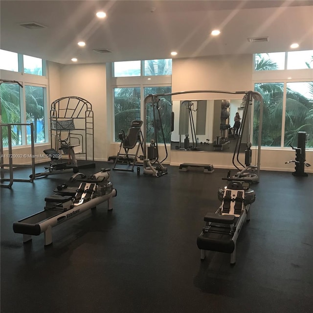 workout area with plenty of natural light