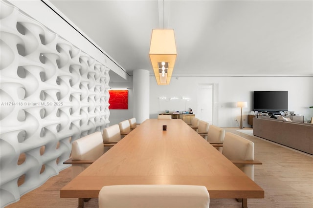 dining room with light hardwood / wood-style flooring