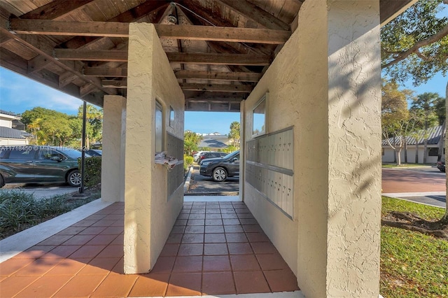 view of patio / terrace with mail boxes