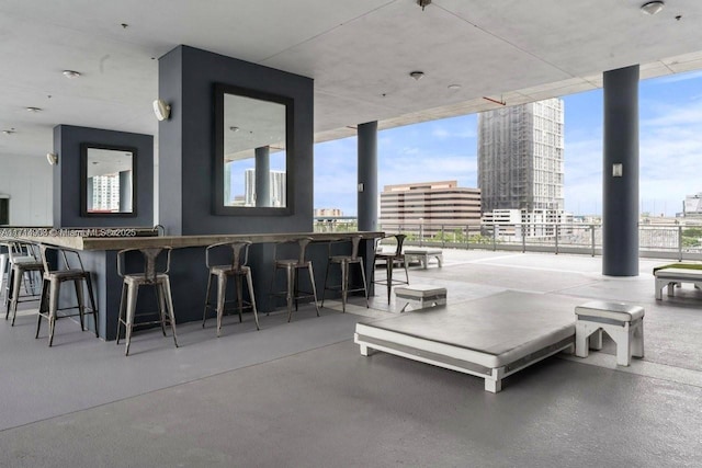 view of patio / terrace with exterior bar
