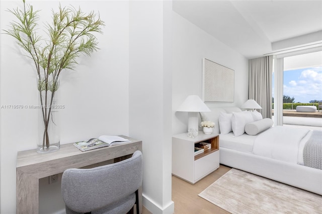 bedroom featuring light hardwood / wood-style floors