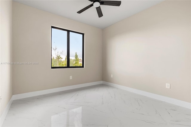 unfurnished room with ceiling fan