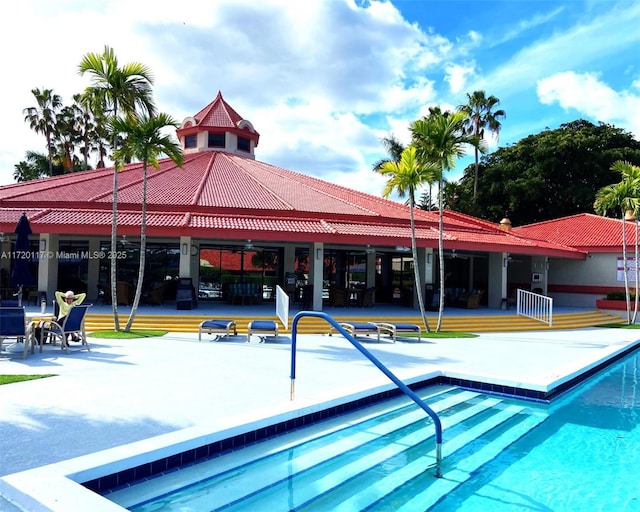 view of pool with a patio area