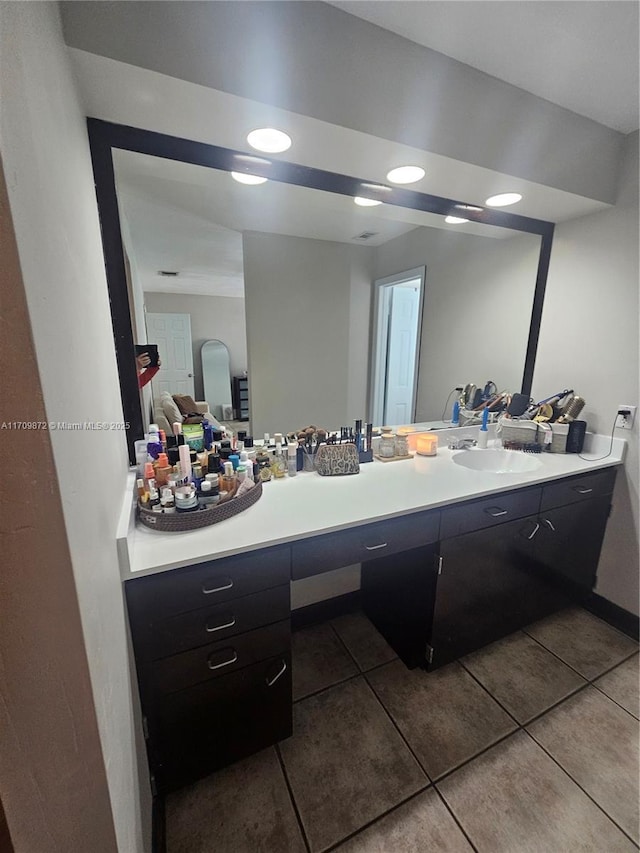 14461 SW 152nd Ct, Miami, FL 33196 - bathroom with tile patterned floors and vanity