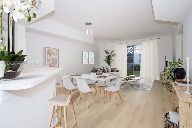 dining area featuring light hardwood / wood-style floors