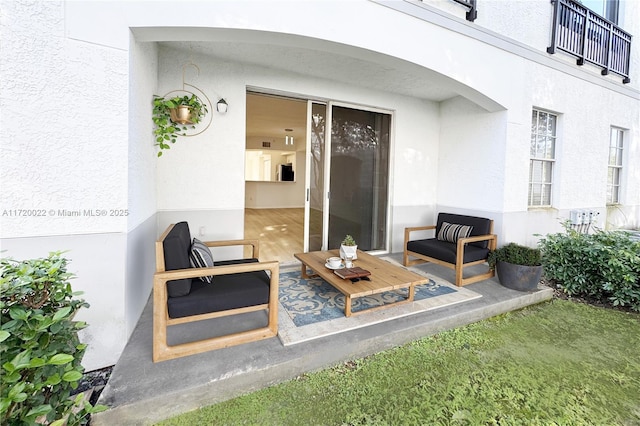 view of patio with an outdoor hangout area