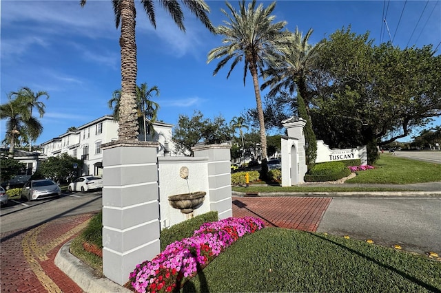 view of community sign