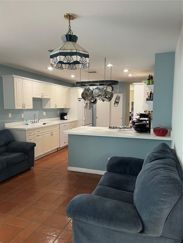 9920 SW 194th St, Cutler Bay, FL 33157 - kitchen featuring open floor plan, white dishwasher, fridge, light countertops, and recessed lighting