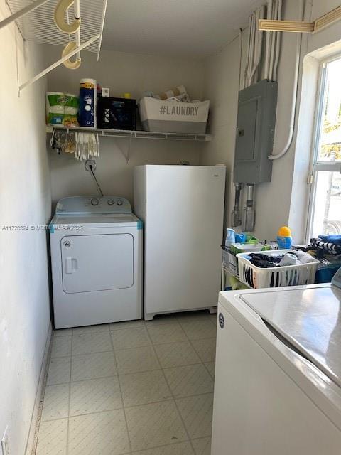 9920 SW 194th St, Cutler Bay, FL 33157 - washroom featuring electric panel and washing machine and dryer