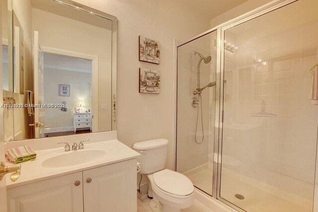 6139 Via Venetia S, Delray Beach, FL 33484 - full bathroom with a stall shower and vanity
