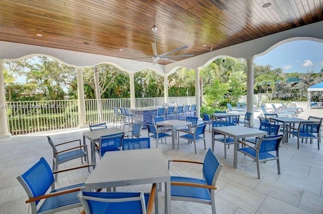 6139 Via Venetia S, Delray Beach, FL 33484 - view of patio with outdoor dining space and ceiling fan