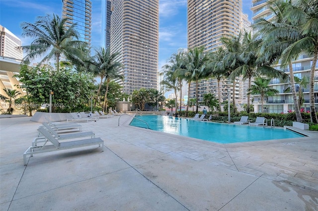 view of pool with a patio