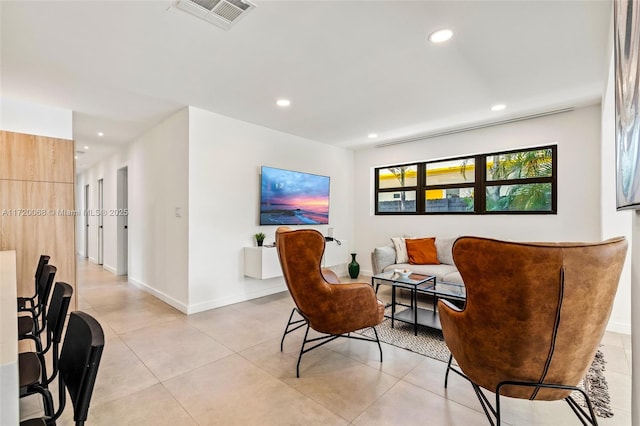 interior space with light tile patterned flooring