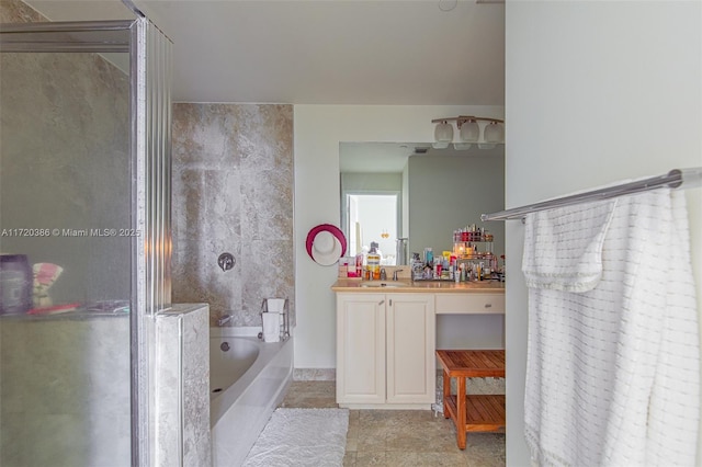 3340 NE 190th St Unit 1101, Aventura, FL 33180 - bathroom with a bath, vanity, and a shower stall