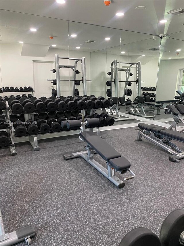 3340 NE 190th St Unit 1101, Aventura, FL 33180 - gym featuring recessed lighting