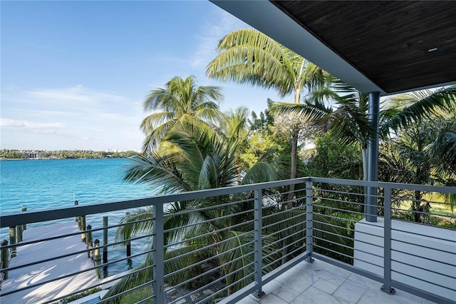 balcony with a water view