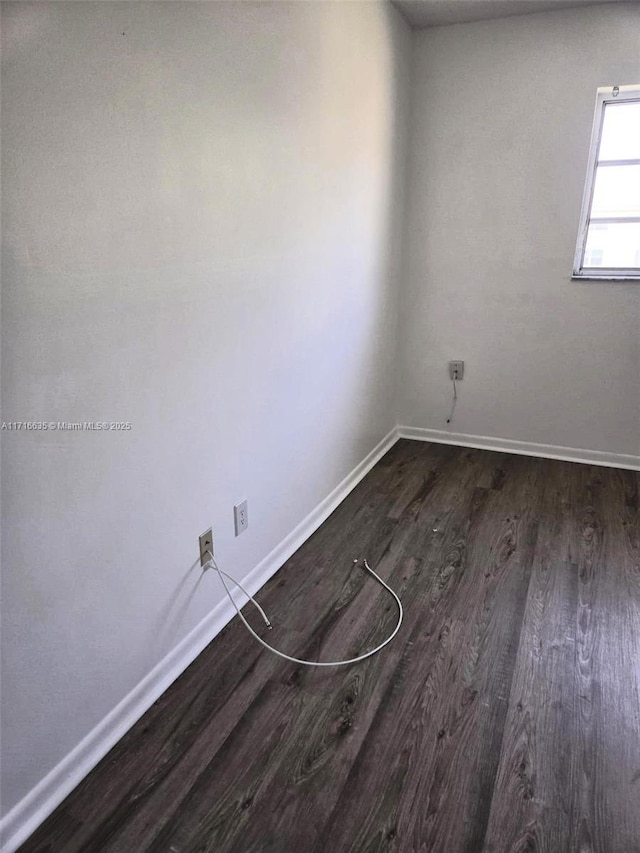 empty room with dark wood-type flooring