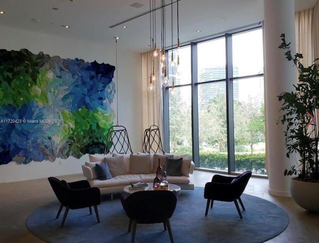 650 NE 32nd St Unit 1805, Miami, FL 33137 - living area with floor to ceiling windows