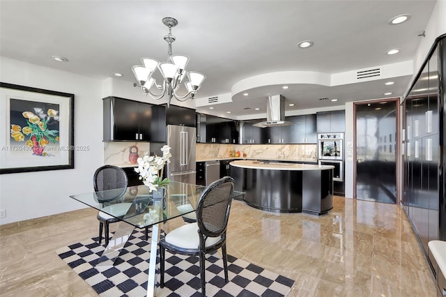 dining room featuring an inviting chandelier