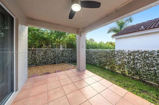 view of patio / terrace with ceiling fan