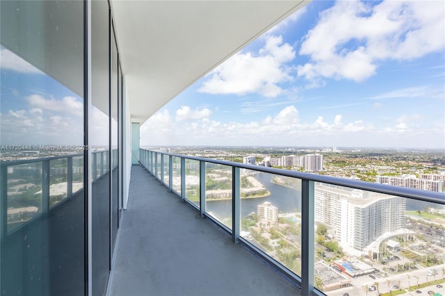 balcony with a water view