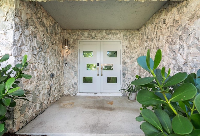 doorway to property with french doors