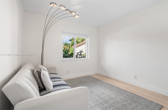 sitting room featuring light wood-type flooring