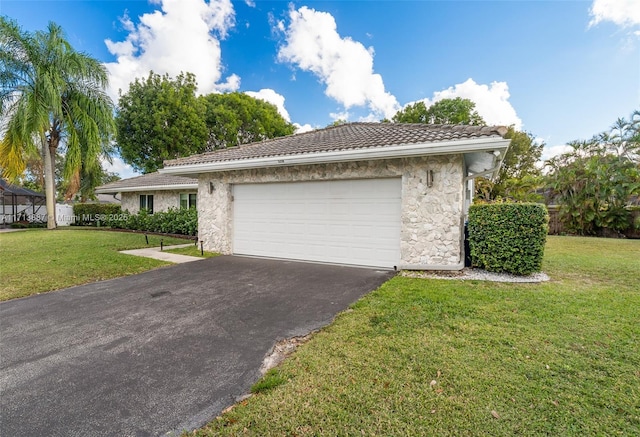 view of front of home with a front lawn