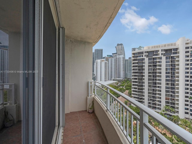 balcony featuring a city view