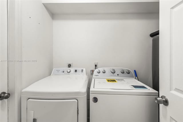 laundry area featuring washer and dryer