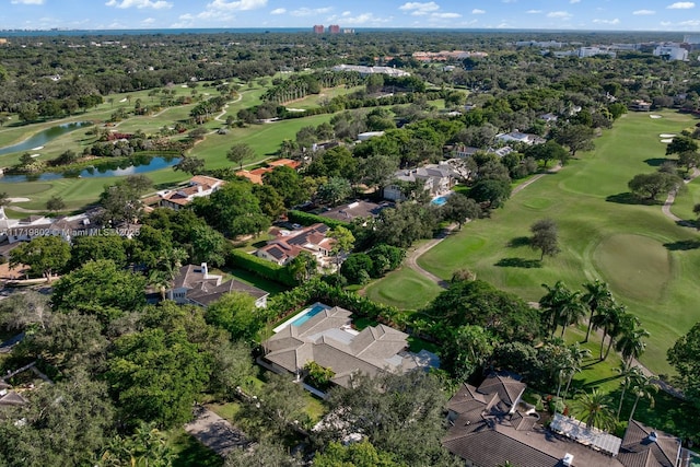 4144 Pinta Ct, Coral Gables, FL 33146 - drone / aerial view with a residential view, a water view, and view of golf course