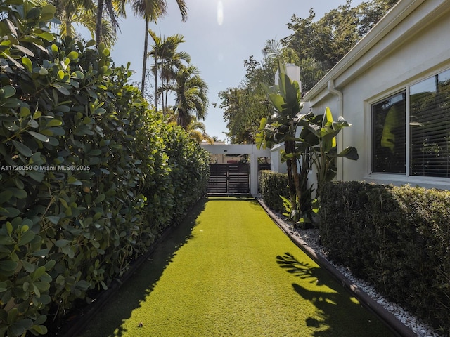 view of yard with fence