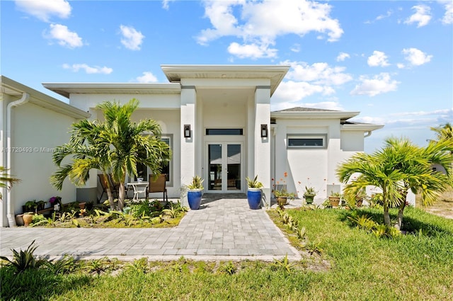 property entrance with french doors