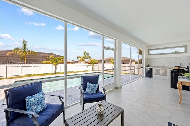 view of sunroom