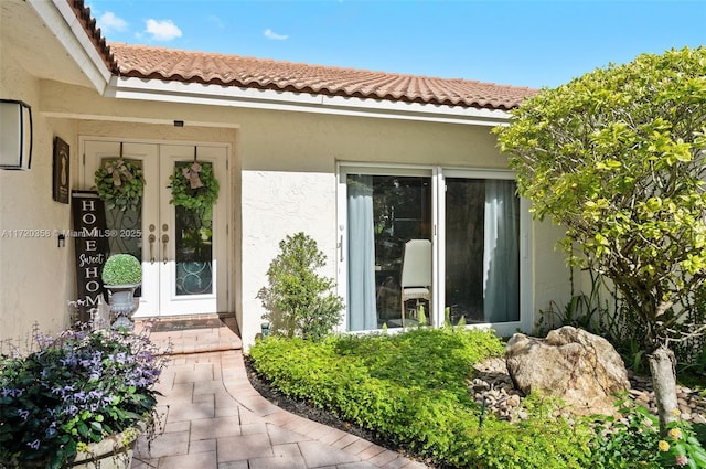 view of exterior entry with french doors