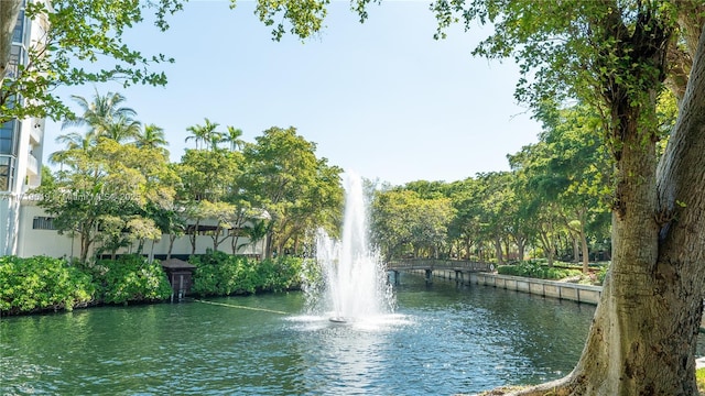 view of community featuring a water view